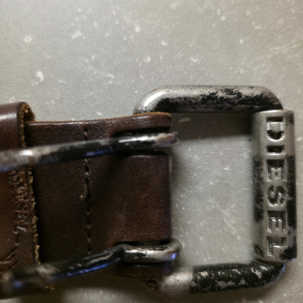 Diesel Dark Brown Leather Belt 85cm Authentic